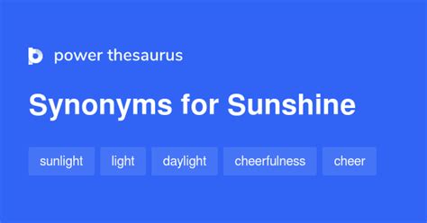 suhine|SUNSHINE Synonyms: 12 Similar and Opposite Words .